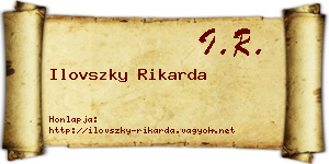 Ilovszky Rikarda névjegykártya